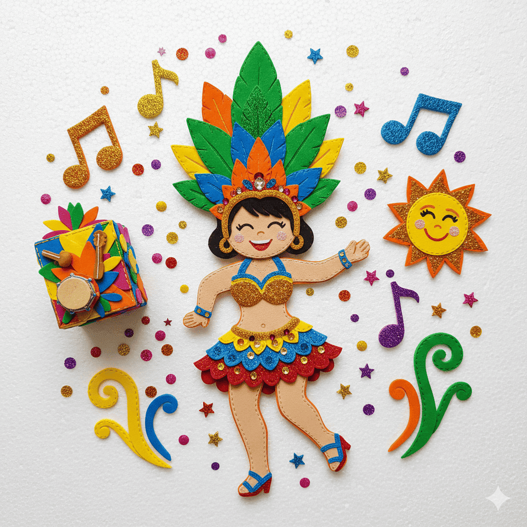 Boneca de carnaval em EVA
