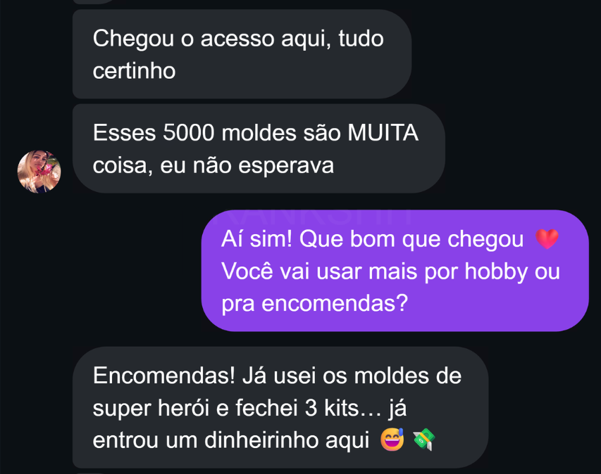 Depoimento de cliente sobre os moldes de EVA