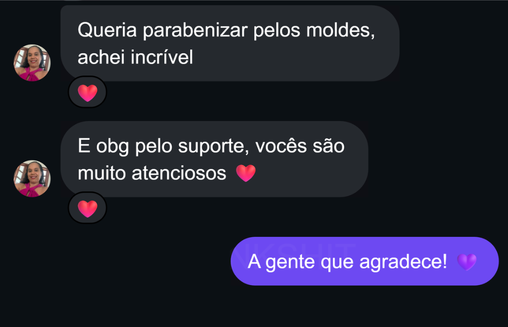 Depoimento sobre suporte e qualidade dos moldes